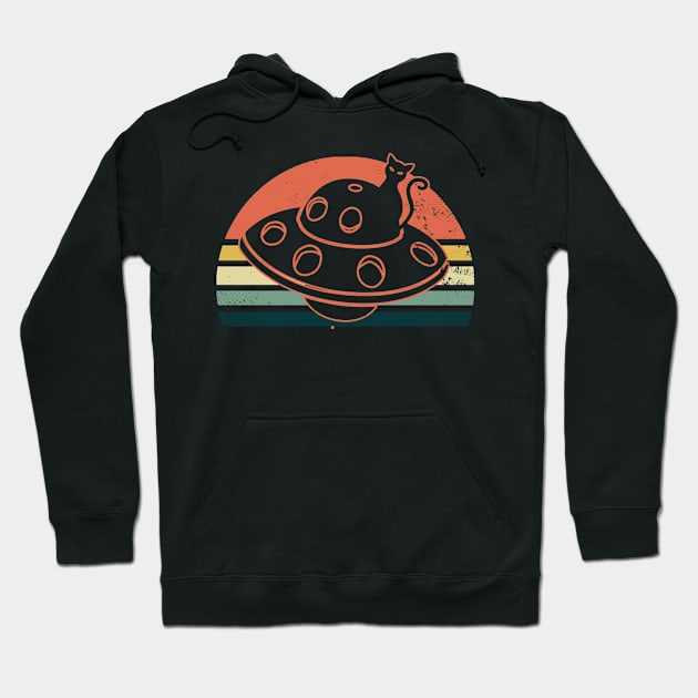 UFO Cat Shirt | Vintage Retro Sunset Gift Hoodie by Gawkclothing